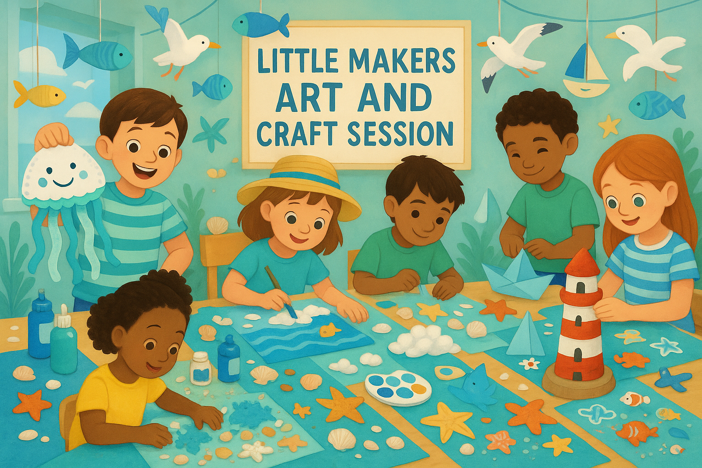 LITTLE MAKERS - FULL PRICED CHILD TICKET - Art and Craft Session. 'Sunny Seaside'